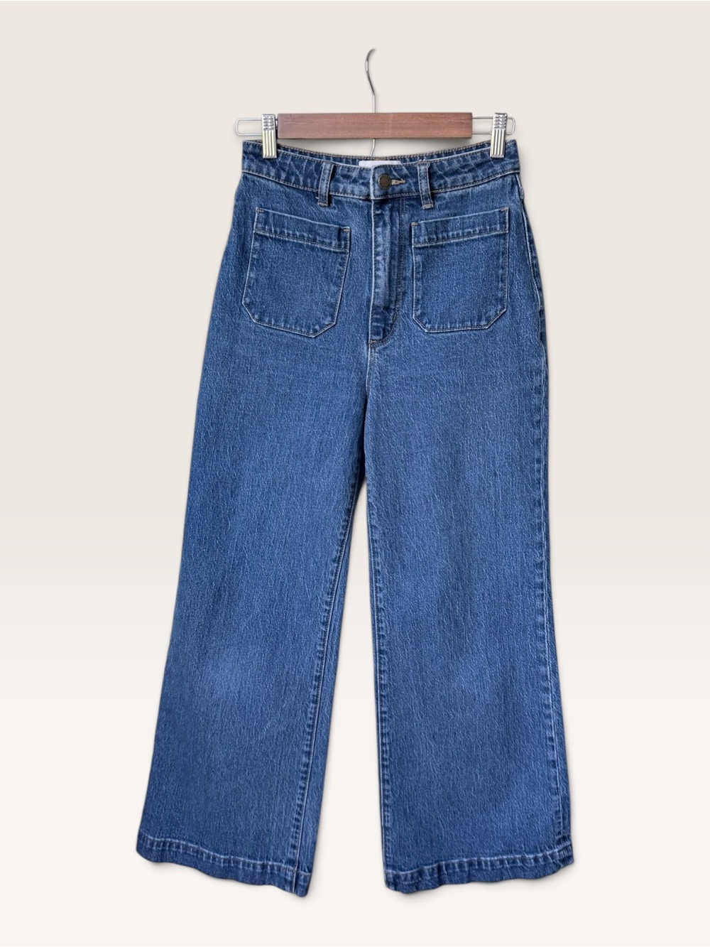 Rolla's Sailor High Rise Wide Leg Stone Washed Jeans size 27 Eco Ruby Blue